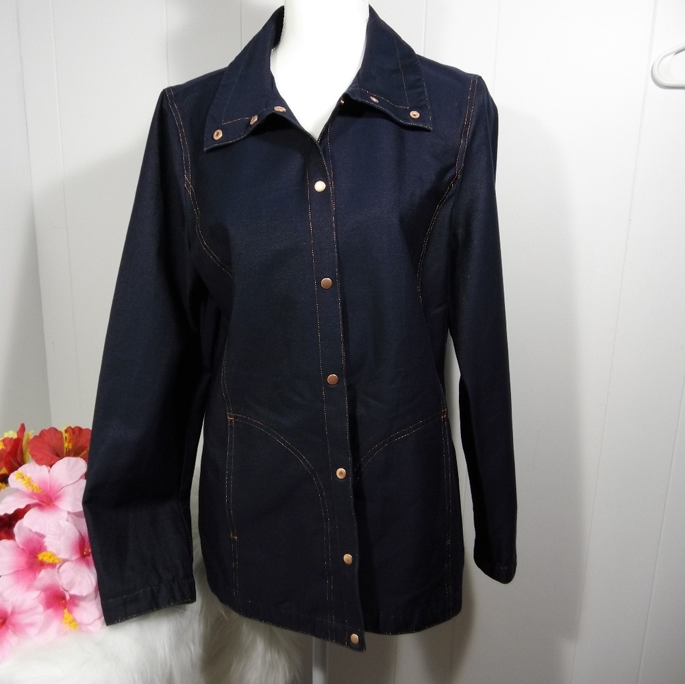 Yansi fugel long sleeve snap jacket size M